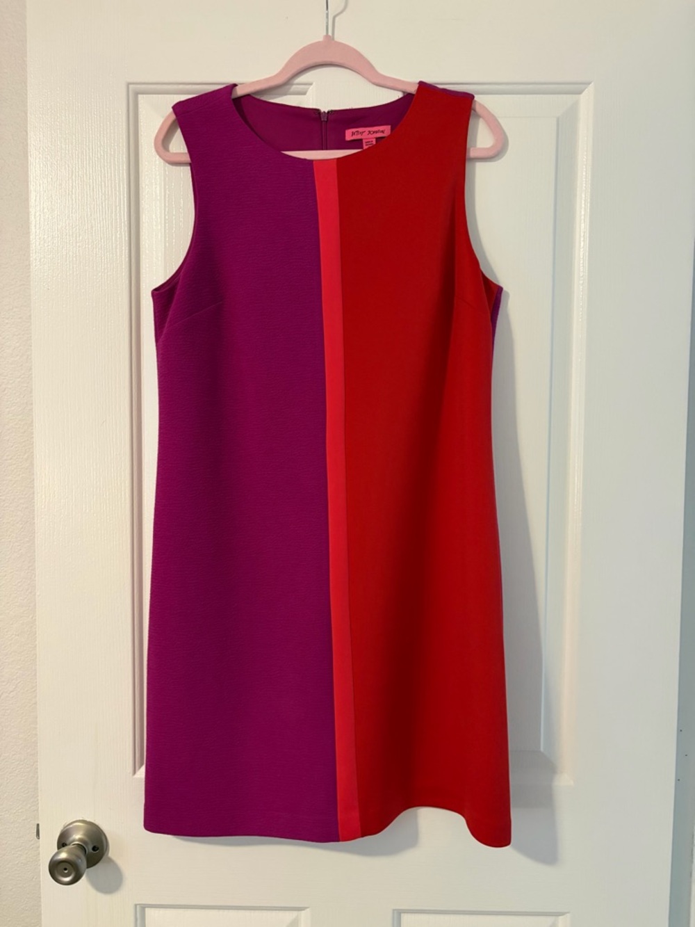 Betsey Johnson Purple and Red Colorblock Sleeveless Shift Dress